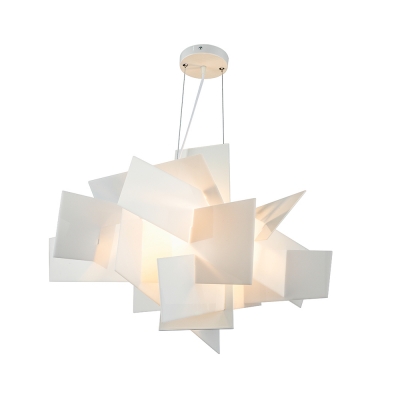 Deisgner Lighting White Acrylic Novel Chandelier Pendant Light