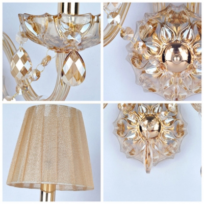 Dramatic Luxurious Wall Sconce Offers Impressive Look with Champagne Crystal