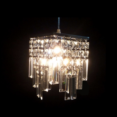 Exquisite Mini Pendant Light with Carefully Arranged Clear Crystals Creating Shining Shimmering Effect