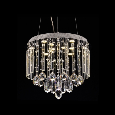 Glittering Crystal Teardrops and Balls Dropped Warm and Chic Large Pendant Lighting