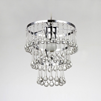 Hanging There Tiers Raindrops Charming Chrome Finished Foyer Light Mini Pendant