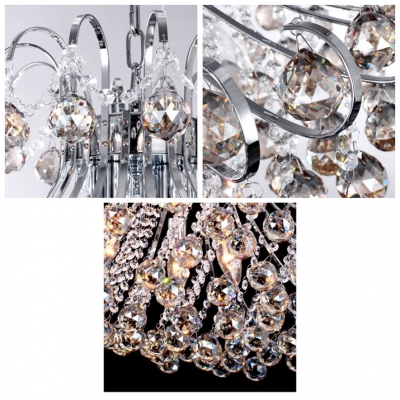 Lovely and Sparkling 4-Light Mini Contour Crystal and Chrome Chandelier