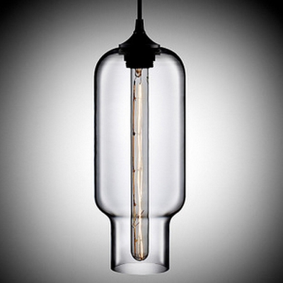 Open-Mouthed Colored Glass LOFT Industrial Mini Pendant