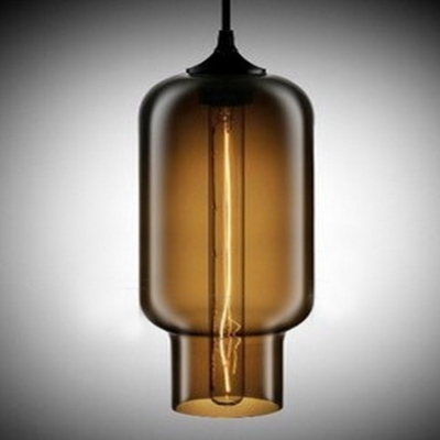 Open-Mouthed Colored Glass LOFT Industrial Mini Pendant