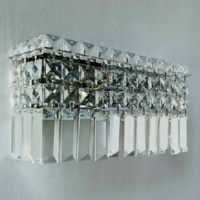 Sparkling Bathroom Light Features Hanging Crystals and Chrome Finish for Indulgent Look