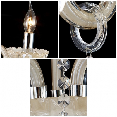 Sparkling Wall Sconce Features Magnificent Design with Candle-style Lights and Clear Crystal