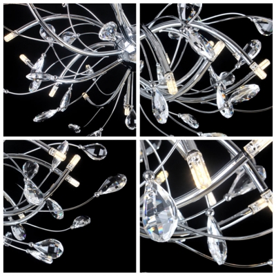 Whimsical Chandelier in Brilliant Design Made from Stainless Steel Shaped in Branch Image