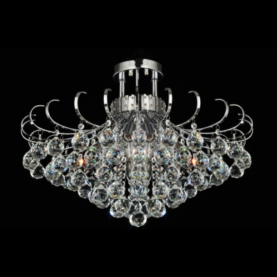 Brilliant Design Functional and Beautiful Crystal Semi-Flush Mount with Metal Curing Frame