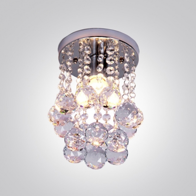 Contemporary Style Crystal Beads and Balls Falling Foyer Light Flush Mount Lights