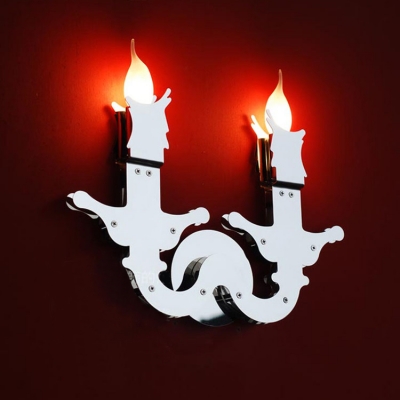 Cool Chrome Candle-lighted Gun Wall Light with 2 Lights