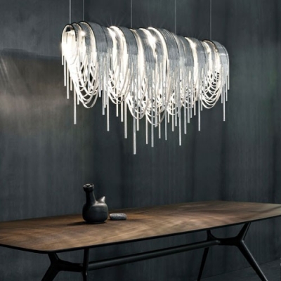 Designer Lighting Chain Hanging Large Linear Pendant