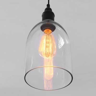 Dome Shape Clear Glass LOFT Mini Pendant Light