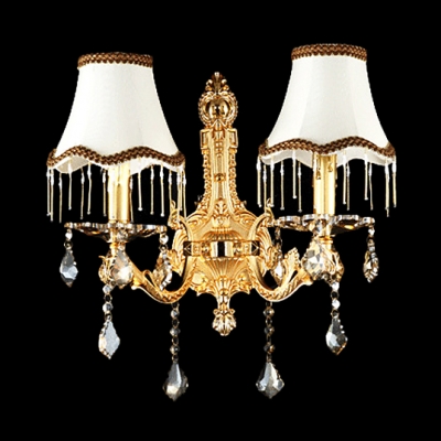 Extraordinary Two-light Wall Sconce Completed with Beautiful Scrolling Arms and Luxury Gold Finish