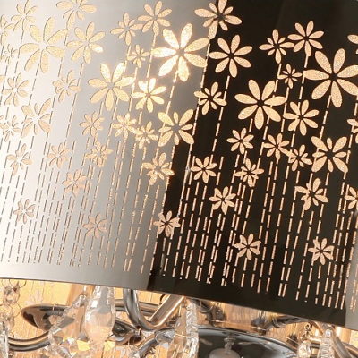 Functional and Beautiful Swirling Cutout Motif Metal Dum Shade Flush Mount Ceiling Light