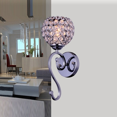 Glittering Crystal Mounted Shade Add Elegance to Sparkling Single Light Wall Light Creating Exquisite Embellishment
