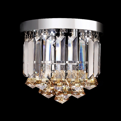 Gorgeous Amber Crystal Droplets Small Flush Mount Foyer Lights