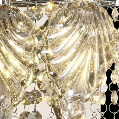 Luxury and Stunning Wall Sconce Completed with Graceful Leaves Shade and Hand-cut Crystal Balls