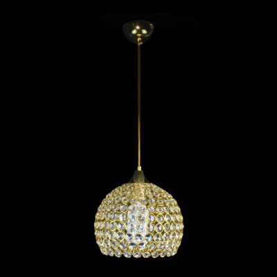 Modern and Elegant Half Sphere LED Large Pendant Accented by Crystals