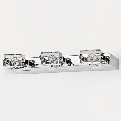 Modern Decorative Style Two-light Bathroom Light Glistens with Ravishing Clear Crystal