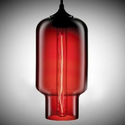 Open-Mouthed Colored Glass LOFT Industrial Mini Pendant