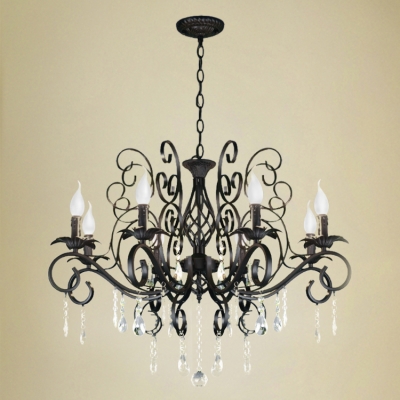 Simple Design Eight Lights Classic Style Chandelier in Gracegul Hand-Rubbed Black Finish