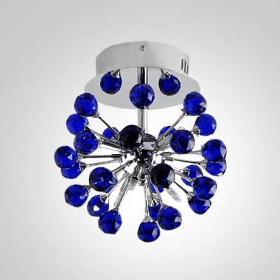 Striking Ceiling Fixture Bursts with Stylish Design Adorned with Distinctive Purple Crystals