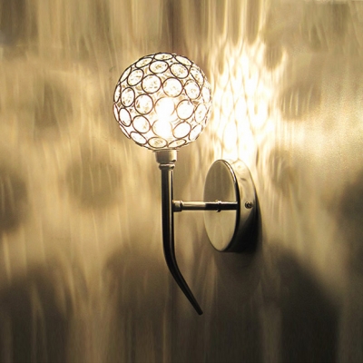 Stunning Contemporary Style Wall Sconce Features Globe Design and Polished Chrome Finish
