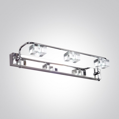 Three Slender Arms and Sculptural Crystal Shades Complete Delightful Wall Sconce