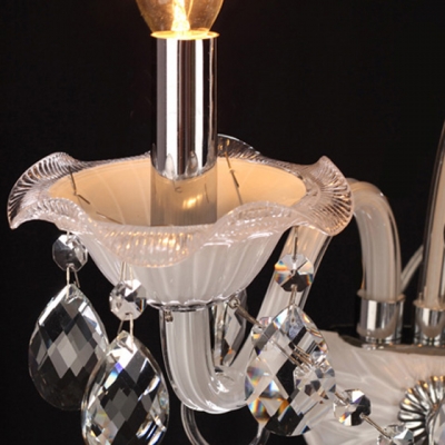 Two Candle-style Light  Wall Sconce Features Graceful Curving Crystal Arms