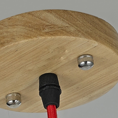 Single Light Spiral Design Mini Pendant Light With Round Wood Canopy11”High