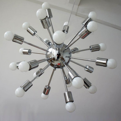 Vintage Style Burst 24-light LED Ceiling Lamp in Chrome