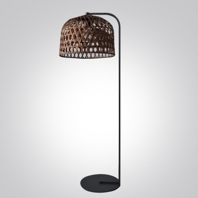64.9”High Wooden Fish Net Shaded Designer Floor Lamps