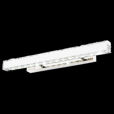 Attractive Bathroom Wall Light Features Studded with Clear Crystal Accents Offers Distinctive Style
