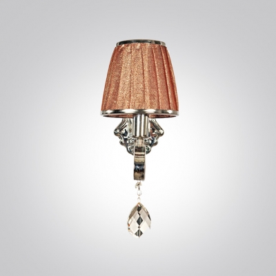 Attractive Chrome Finish and Hand-cut Teardrop Crystal Add Charm to Graceful Single Light  Wall Sconce