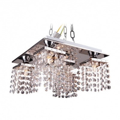 Beautiful and Function Crystal Beaded Strands Shade 5-Light Square Flush Mount