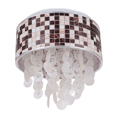 Chic Four Lights Modern Flush Mount Light with Droplets Adorned Clear Crystal Beads