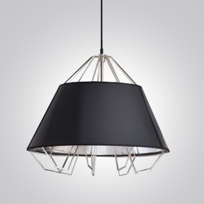 Chic Metal Drum Shade with Chrome Finished Cage Designer Pendant Lights