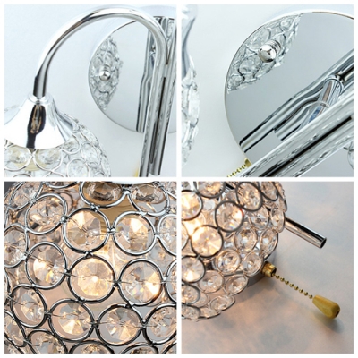 Clear Diamond Crystal and Graceful Scrolls Add Charm to Stunning Wall Sconce