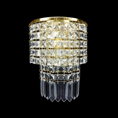 Dazzling Gold Finish and Gleaming Crystal Beads Composed Stunning Wall Sconce