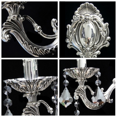 Exquisite European Style Wall Sconce Featured Two Candle Light and Clear Lead Crystal