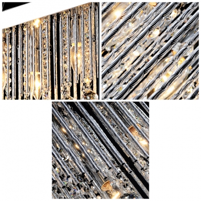 Eye-catching Chandelier Featuring Glistening Crystals and Dazzling Chrome Finish Deatails