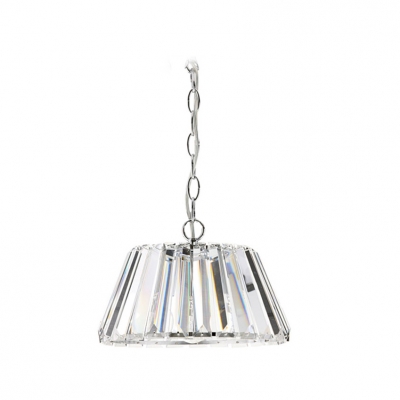 Glittering and Gorgeous Clear Crystal Prisms Drum Shaded Large Pendant Light