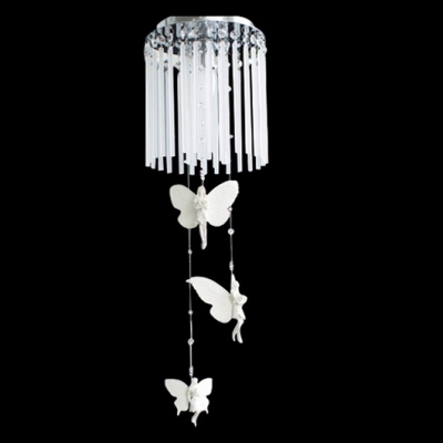 Hanging Lovely Resin Angles Crystal Glass Rods Falling Flush Mount Light Accented by Crystals