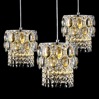 Luxurious Crystal Beads and Delicate Finish Detailing Add Charm to Multi-light Ceiling Light Fixture