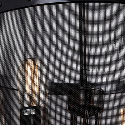 Round Iron Network 6-light Pendant in Industrial Style
