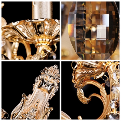 Sophisticated Candelabra Style Wall Light Fixture with Amber Crystal