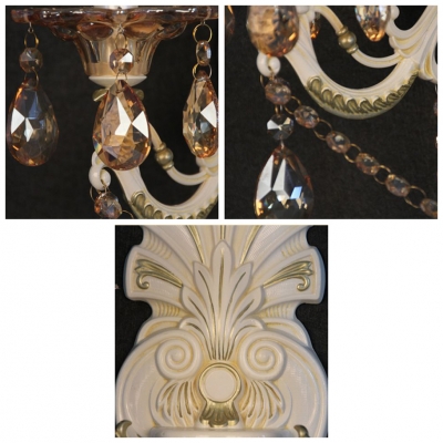 Sophisticated Romantic Cream Two Light Crystal Wall Sconce