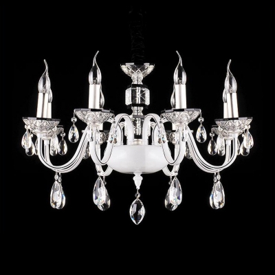 Sparkle and Glamour Clear Crystal Droplets Chrome Finished Frame Modern Chandelier