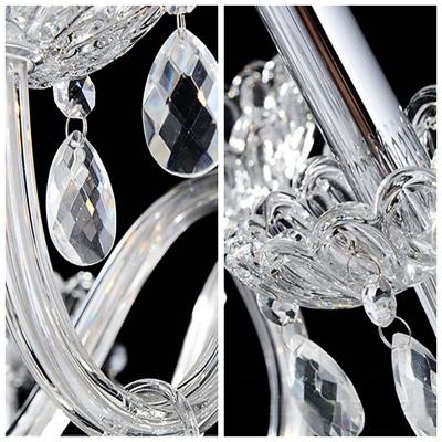 Sparkling Clear Crystal Arms and Droplets 3-Light 19.6