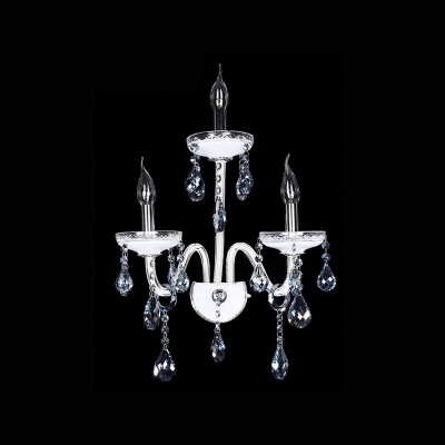 Splendid Dazzling Sleek Scrolling Arms Add Glamour to Delightful Three Light Crystal Wall Sconce